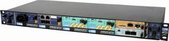 TORNADO-RxMTCA� modular RF system with high-performance DSP comprising two F/S TORNADO-ARX1� radio-processing AMC-modules, M/S TORNADO-A6678� AMC-module and T/AX-DSFPX network AMC-module in 19" 1U 6-slot MicroTCA� chassis with 10GbE fabric switch